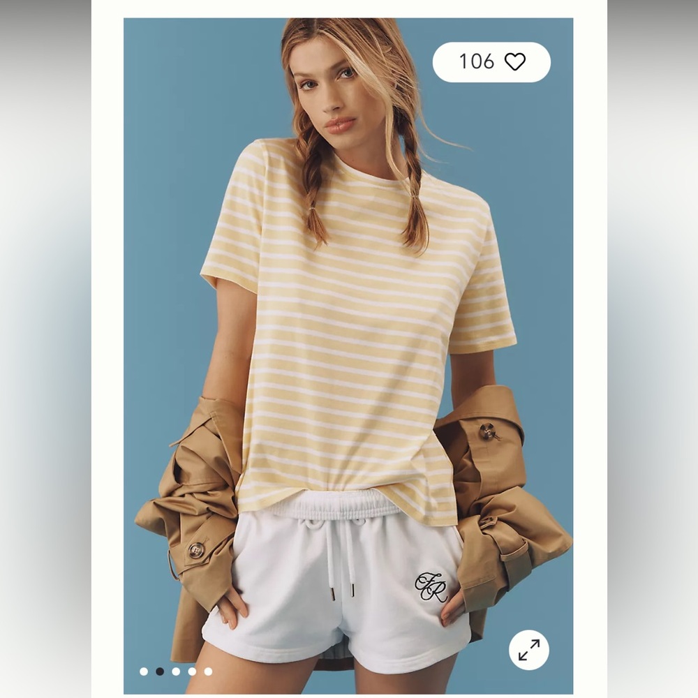 KULE The Modern Short-Sleeve Tee yellow $110 S casual classic winter